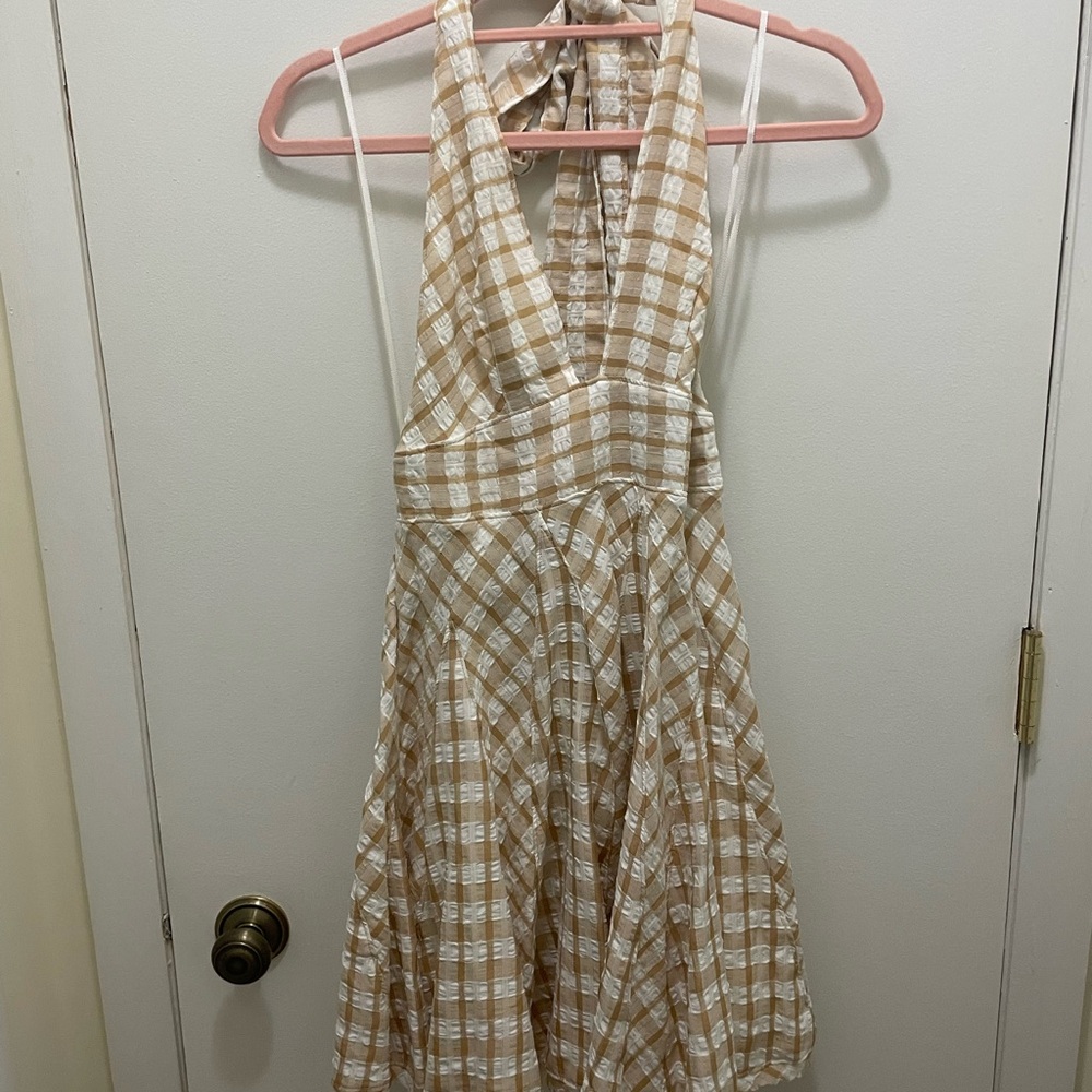 Plaid Halter Dress